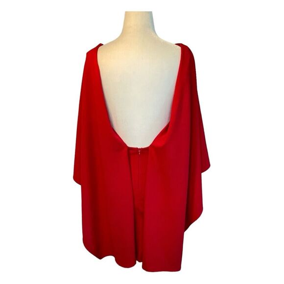 Lulu's Best is Yet to Come Mini Dress Red Cape Sleeves S - Picture 6 of 9
